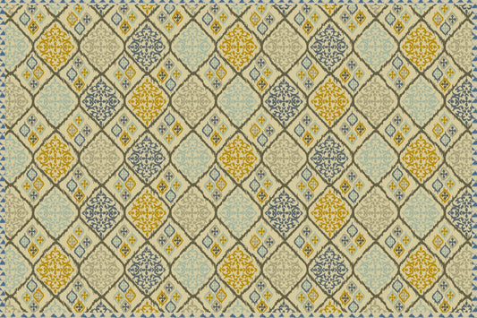Kitchen Mat 2x3' - Denim / Mustard
