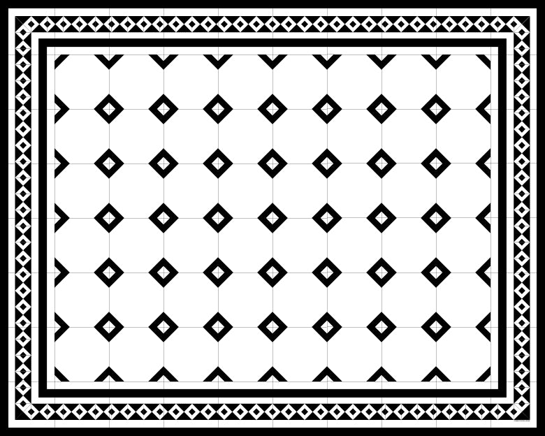 Mudroom 4x5' - Classic B&W Tile