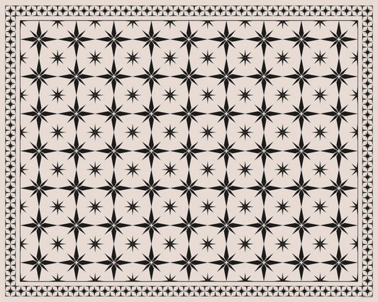 Area Rug 5x8' - Black Star Tile