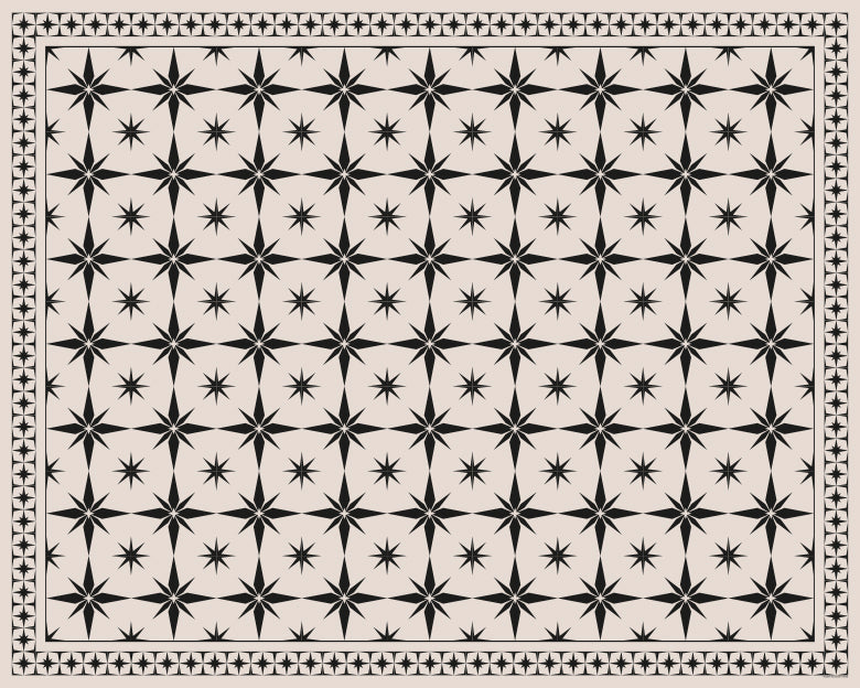 Area Rug 5x8' - Black Star Tile