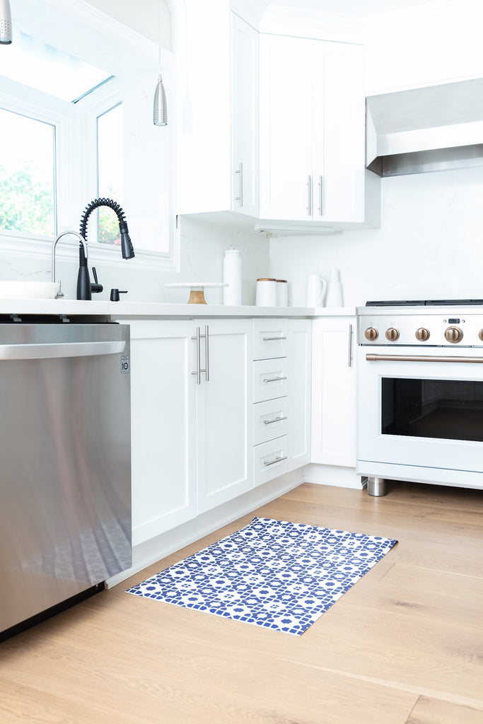 Kitchen Mat 2x3' - Indigo Tile